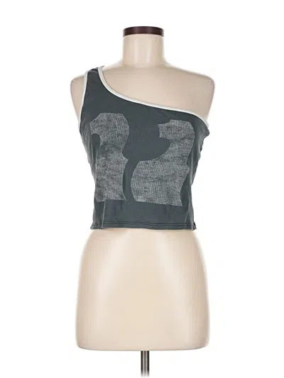 Pre-owned Daydreamer For Free People Tank Top Gray One Shoulder Neckline Tops