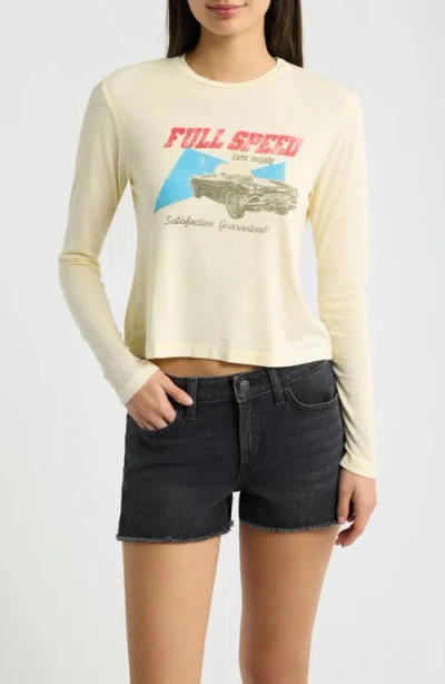 Daydreamer Full Speed Auto Supply Graphic Burnout Tee In Yellow