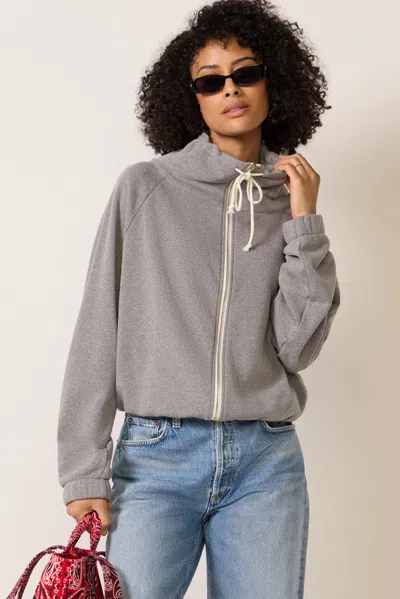 Daydreamer Funnel Neck Full Zip Sweatshirt In Orange