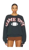 Daydreamer Game Day Crew Sweatshirt In Black