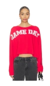 Daydreamer Game Day Meet & Greet Long Sleeve Top In Red