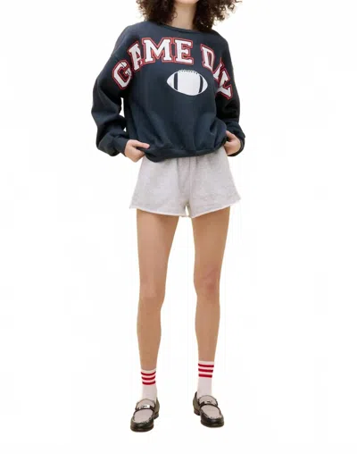 Daydreamer Game Day Sweatshirt In Vintage Black In Blue