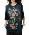 Daydreamer Grateful Dead Roses Tee In Vintage Black In Black