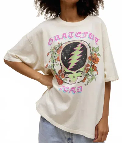 Daydreamer Grateful Dead Space Your Face Tee In Stone Vintage In White