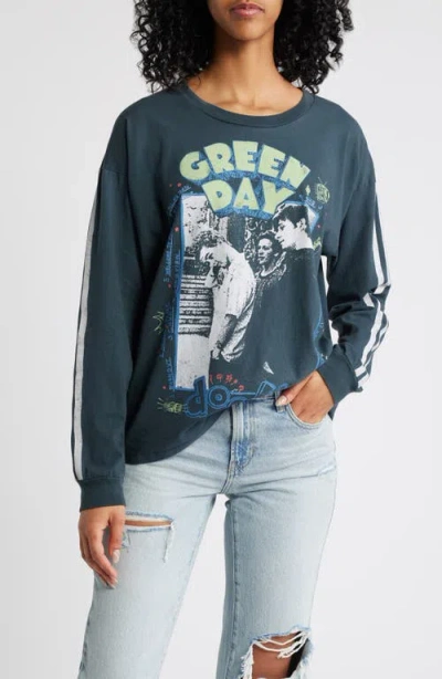 Daydreamer Green Day Dookie Long Sleeve Cotton Graphic T-shirt In Vintage Black