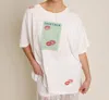 Daydreamer Guest Check Tee In White In White