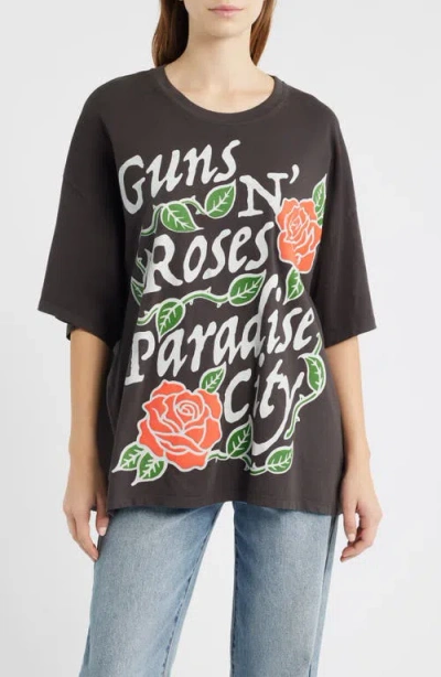 Daydreamer Guns N' Roses Paradise City Cotton Graphic T-shirt In Black