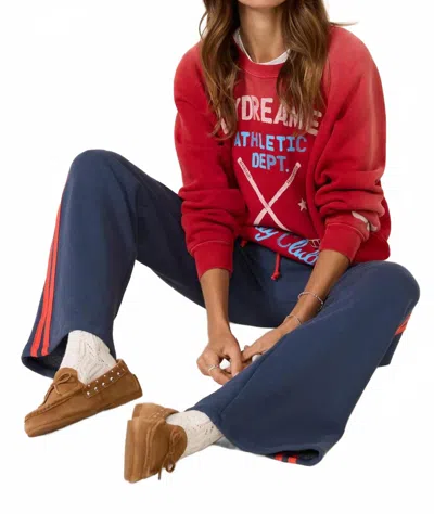 Daydreamer Hockey Club Vintage Raglan Sweatshirt In Red
