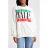 Daydreamer Italia Cotton Graphic Cotton Sweatshirt In Vintage White