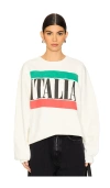 Daydreamer Italia Cotton Graphic Cotton Sweatshirt In Ivory