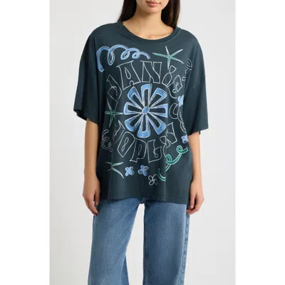 Daydreamer Janis Joplin Graphic Oversized T-shirt In Black