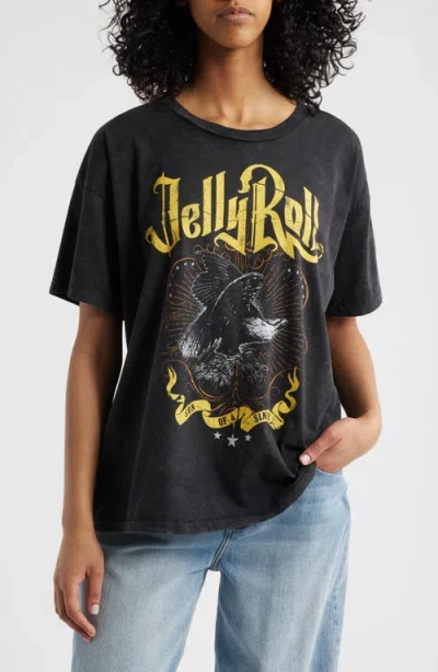 Daydreamer Jelly Roll Cotton Graphic T-shirt In Reactive Black Acid