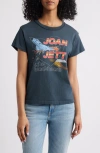 Daydreamer Joan Jett Fighter Cotton Graphic T-shirt In Black