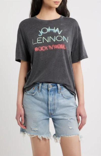 Daydreamer John Lennon Rock 'n' Roll Graphic T-shirt In Gray