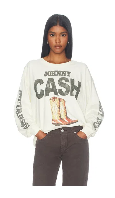 Daydreamer Johnny Cash 1932 Boots Merch Long Sleeve  티셔츠 In Stone Vintage