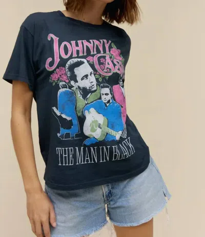 Daydreamer Johnny Cash A Man Comes Around Boyfriend Tee In Vintage Black