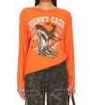 DAYDREAMER JOHNNY CASH BOOTS AND HAT LS CREWNECK TEE IN TANGERINE
