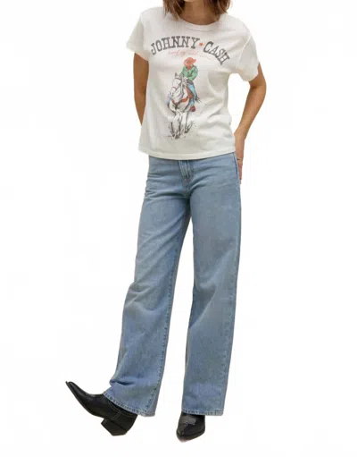 Daydreamer Johnny Cash Bound By Wild Desire Reverse Girlfriend Tee In Vintage White