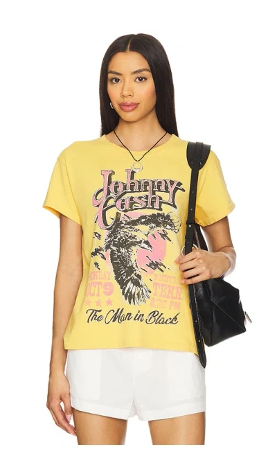 Daydreamer Johnny Cash Eagle Poster Tour Tee In Yellow