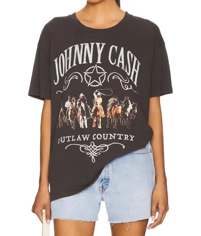 Daydreamer Johnny Cash Outlaw Country Short Sleeve Tee In Reactive Black