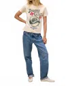 Daydreamer Johnny Cash The Fabulous Ringer Tee In Sand In Neutral