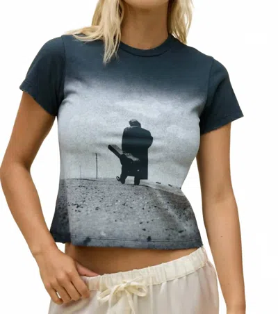 Daydreamer Johnny Cash Silhouette Tee In Vintage Black In Blue