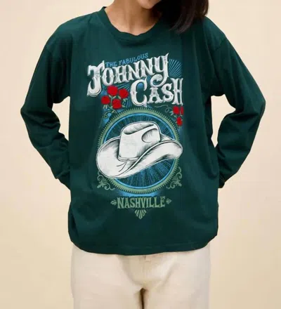 Daydreamer Johnny Cash The Fabulous Merch Tee In Pine In Silver