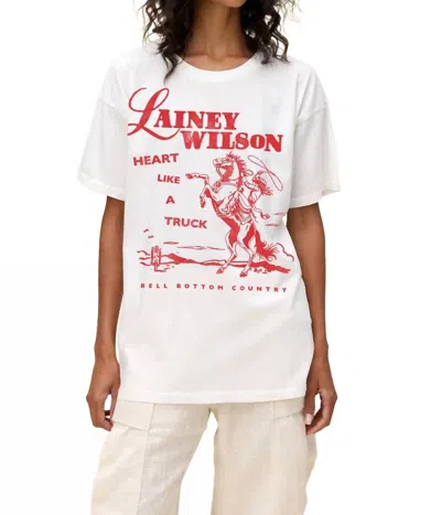 Daydreamer Lainey Wilson Bell Bottom Country Tee In White