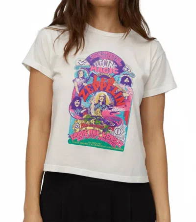 Daydreamer Led Zeppelin Electric Magic Short Sleeve Tee In White In Multi