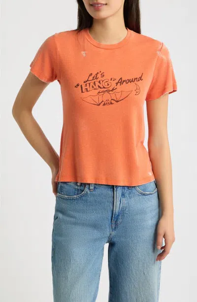 Daydreamer Let's Hang Around Graphic Tee In Poppy Orange