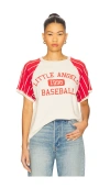 Daydreamer Little Angels Colorblock Cotton Graphic Baseball T-shirt In Yellow