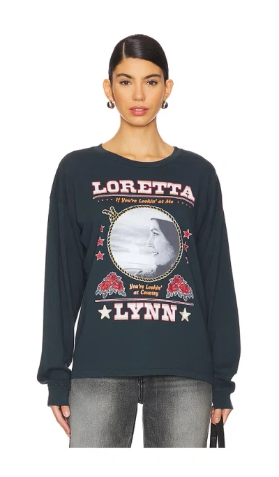 Daydreamer Loretta Lynn Lookin' At Country Relaxed Crew In 빈티지 블랙
