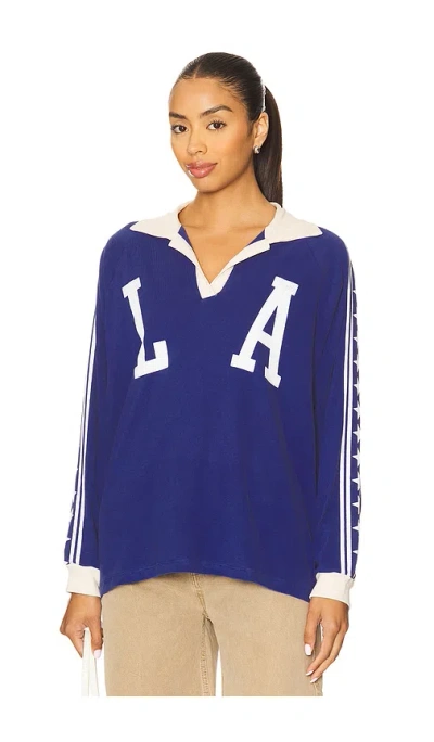 Daydreamer Los Angeles Stars Raglan Rugby Long Sleeve In Blue