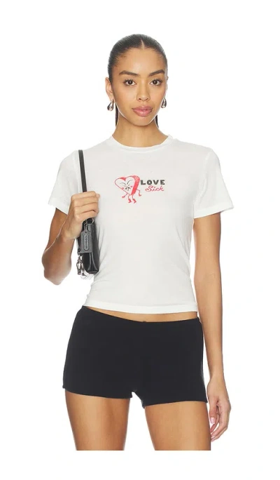 Daydreamer Love Sick Heart Burnout Vintage Tee In White