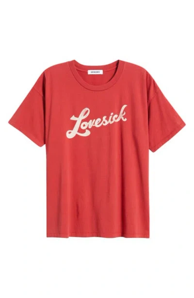 Daydreamer Lovesick Merch Cotton Graphic T-shirt In Scarlet