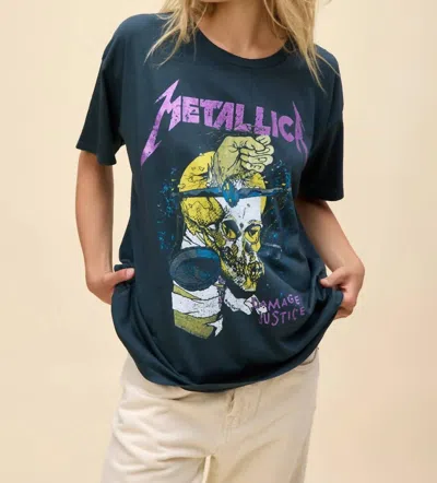 Daydreamer Metallica Damaged Justice Tee In Black