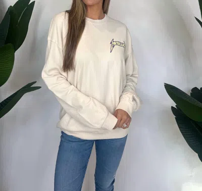 Daydreamer Metallica Ride The Lightning Bf Crew Sweatshirt In Dirty White