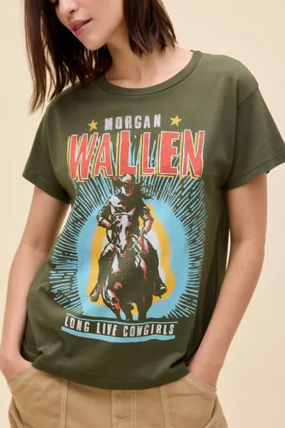Daydreamer Morgan Wallen Long Live Cowgirls Solo Tee In Military Green