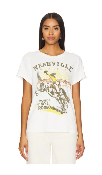 Daydreamer Nashville Days Rodeo Cotton Graphic T-shirt In Vintage White