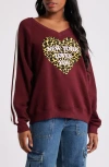 Daydreamer New York Loves You V-neck Graphic Sweatshirt