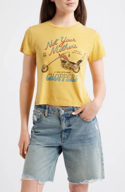 Daydreamer Not Your Mother's Choppers Graphic T-shirt In Yellow