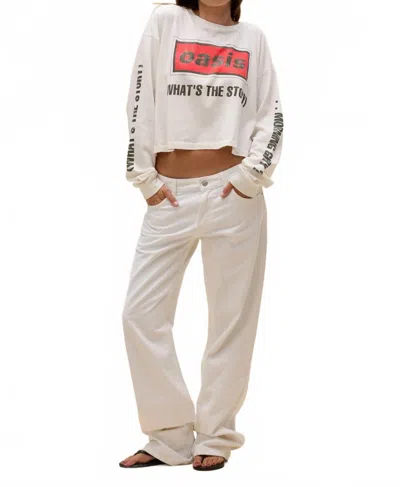 Daydreamer Oasis Morning Glory Meet & Greet Long Sleeve Tee In White In Neutral