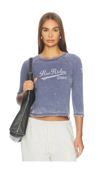 Daydreamer Pine Ridge Cubs Burnout Raglan Tee In Blue