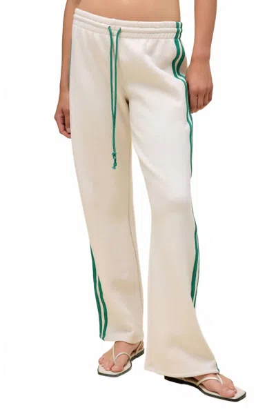 Daydreamer Pull-on Track Pants In Dirty White/green