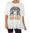 Daydreamer Queen Glitter Crest Tee In Vintage White
