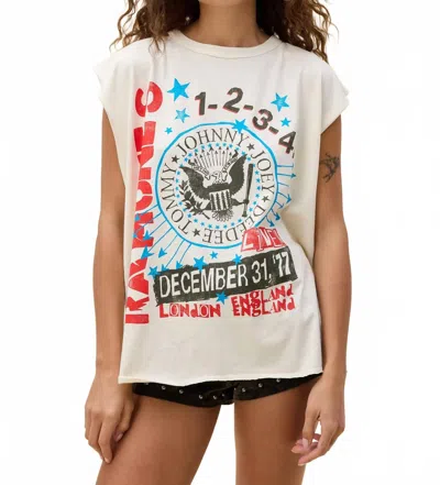 Daydreamer Ramones 77 Show Poster Muscle Tank Top In Stone Vintage In Gray