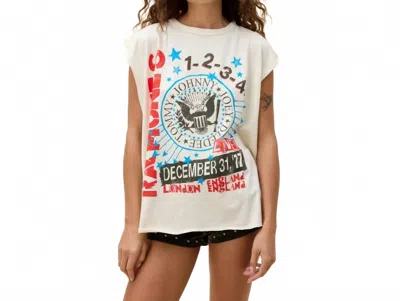 Daydreamer Ramones 77 Show Poster Muscle Tee In Stone Vintage In White