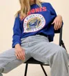 Daydreamer Ramones Gold Seal Reverse Raglan Sweatshirt In Blue Quartz In Multi