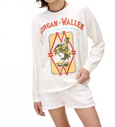 Daydreamer Raquel Long Live Cowgirls Long Sleeve Tee In Vintage White