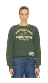 Daydreamer Rodeo Show Oversized Crew Sweatshirt In Green